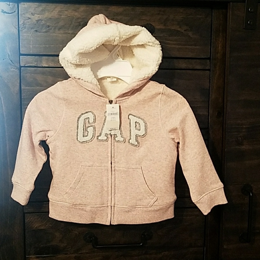 Baby gap hooded sherpa lined sweatshirt